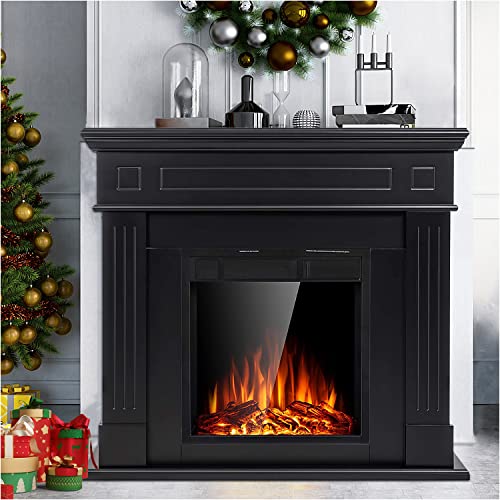 Cowsar 44" Electric Fireplace with Wooden Mantel