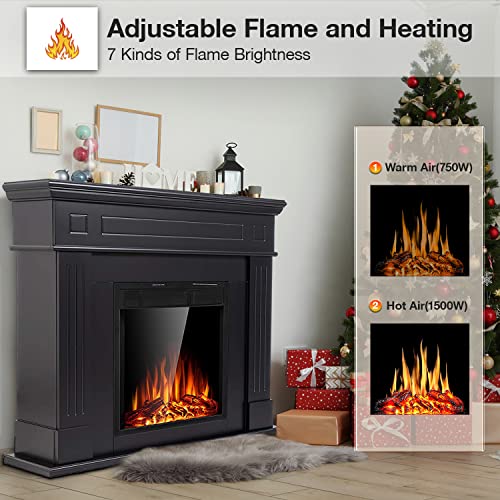 Cowsar 44" Electric Fireplace with Wooden Mantel