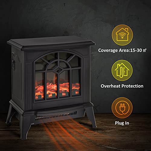 Electric Fireplace Stove with LED Flame Effect