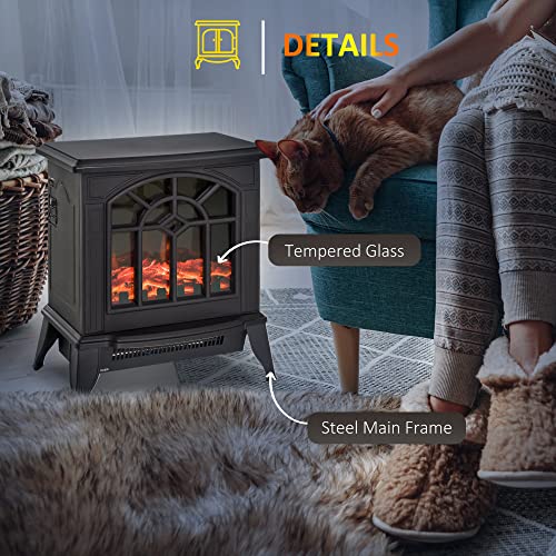 Electric Fireplace Stove with LED Flame Effect