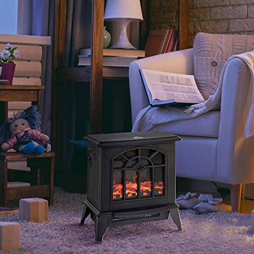 Electric Fireplace Stove with LED Flame Effect