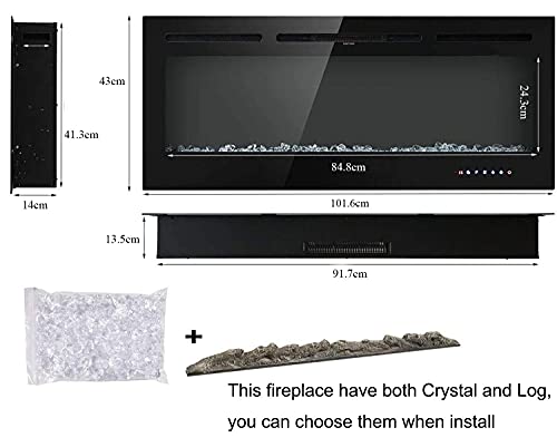 Electric Wall Fireplace with Touch Screen Control