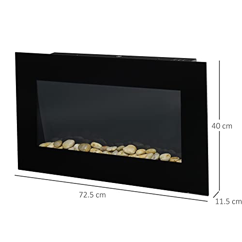 Electric Wall Fireplace with LED Flame and Remote