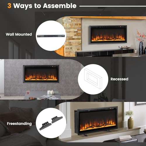 TANGZON 36" Electric Wall-Mounted Fireplace Heater