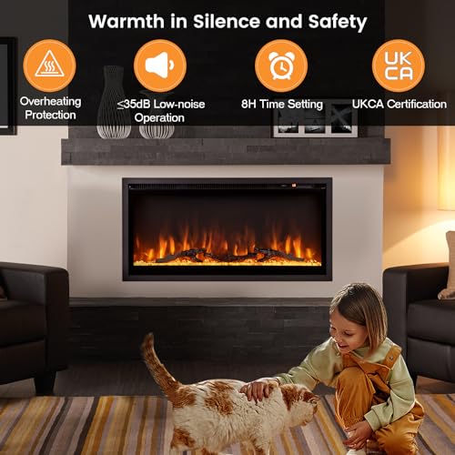 TANGZON 36" Electric Wall-Mounted Fireplace Heater