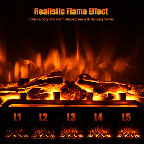 COSTWAY Electric Fireplace - Wall Mount & Freestanding