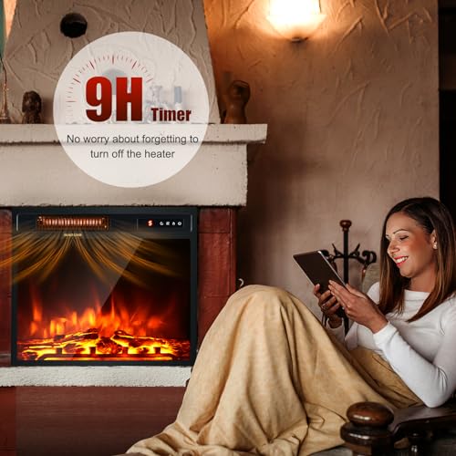 COSTWAY Electric Fireplace - Wall Mount & Freestanding