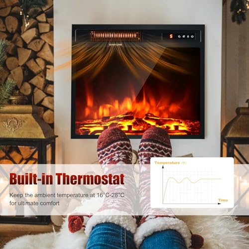 COSTWAY Electric Fireplace - Wall Mount & Freestanding