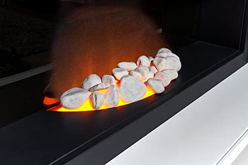White and Grey Freestanding Electric Fireplace - Adam Verona