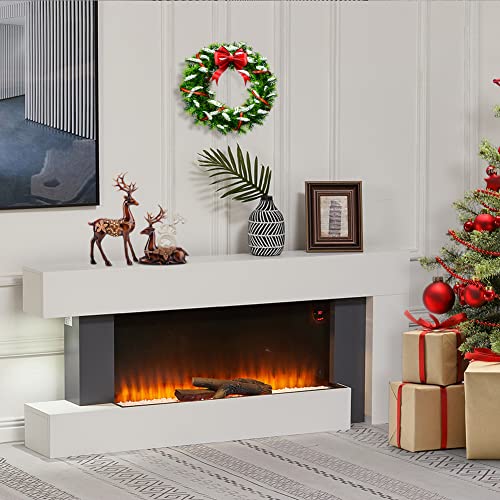 INMOZATA 52" Wall Mounted Electric Fireplace Suite