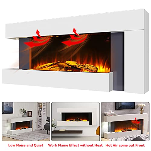 INMOZATA 52" Wall Mounted Electric Fireplace Suite