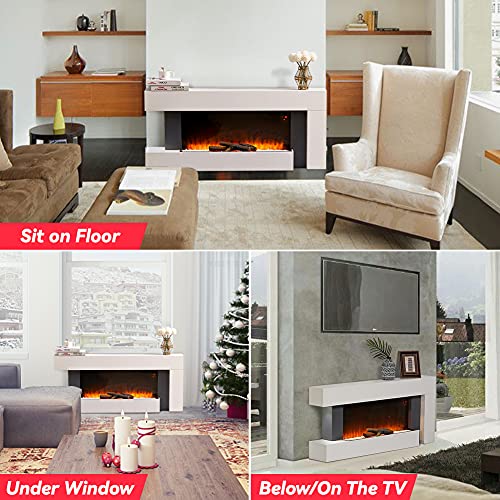 INMOZATA 52" Wall Mounted Electric Fireplace Suite