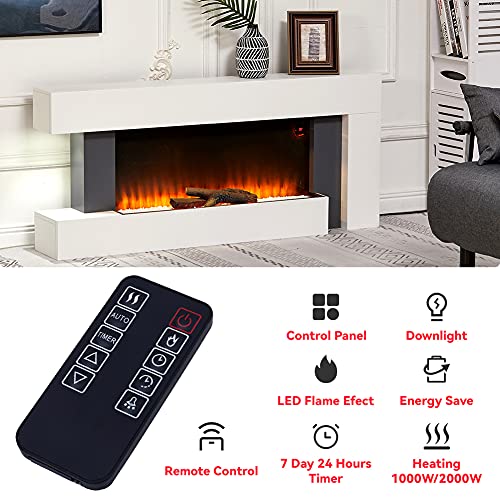 INMOZATA 52" Wall Mounted Electric Fireplace Suite