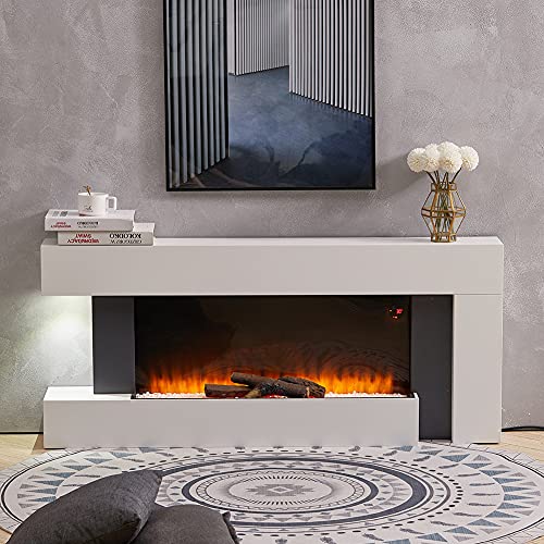 INMOZATA 52" Wall Mounted Electric Fireplace Suite