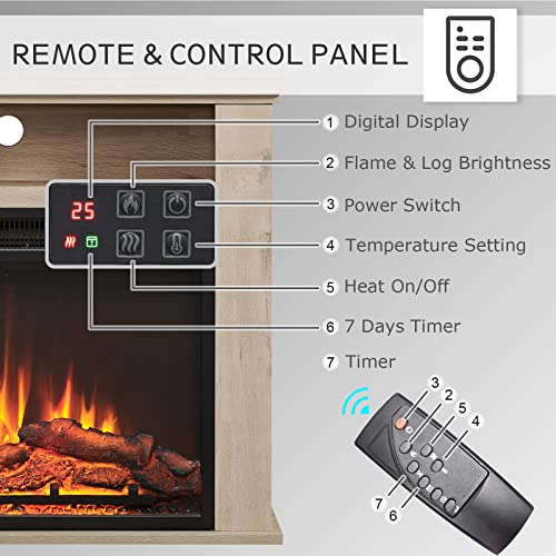 FlameKo Sahara Fireplace with Realistic Flame Effect