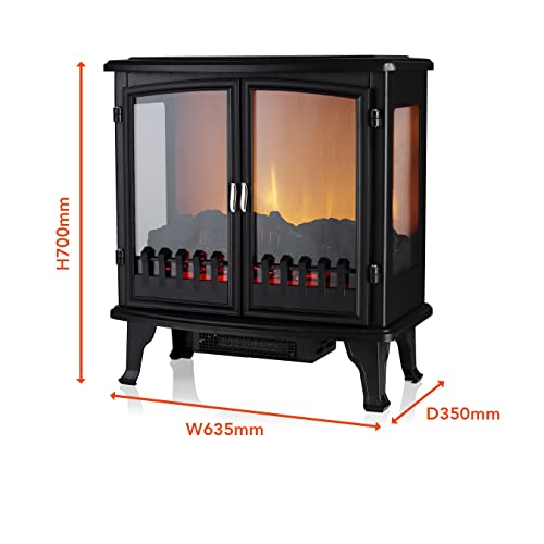 Warmlite Carlisle Double Door Panoramic Stove, 1800W
