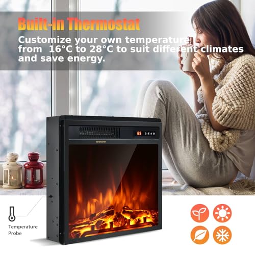 TANGZON Recessed Electric Fireplace with Remote Control