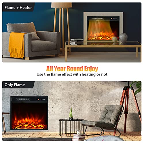 TANGZON Recessed Electric Fireplace with Remote Control