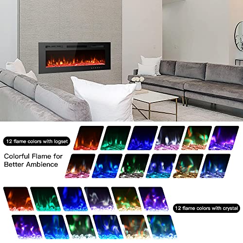 M.C.Haus Slim Electric Fireplace with Remote Control