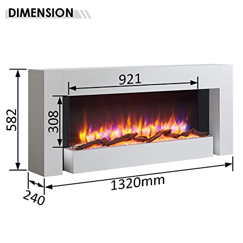 FLAMME Kingston Electric Fireplace with Flame Colors