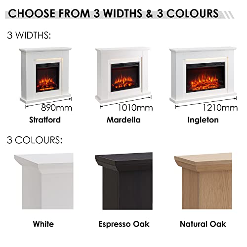Mardella 40" Electric Fireplace Heater in White