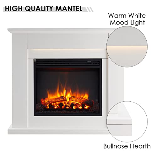 Mardella 40" Electric Fireplace Heater in White