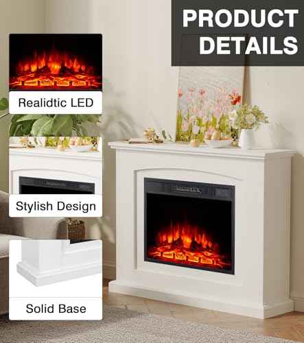MachenFlame 23" Electric Fireplace with Realistic Flames