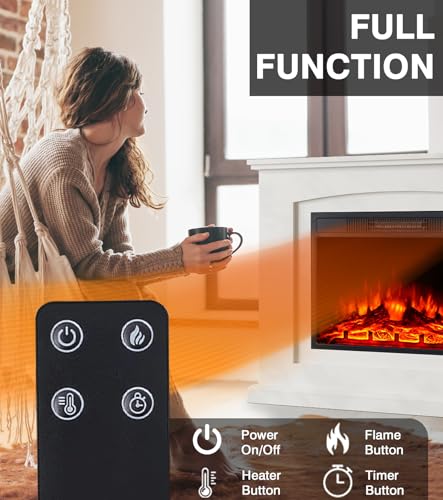 MachenFlame 23" Electric Fireplace with Realistic Flames