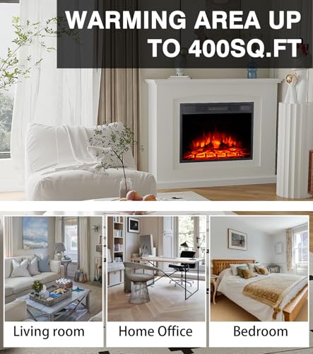MachenFlame 23" Electric Fireplace with Realistic Flames