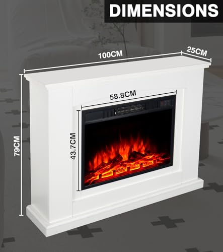 MachenFlame 23" Electric Fireplace with Realistic Flames