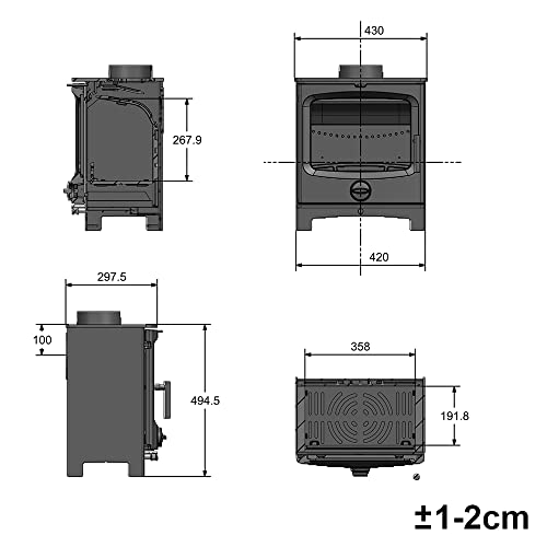 5KW Contemporary Multifuel Wood Burning Stove