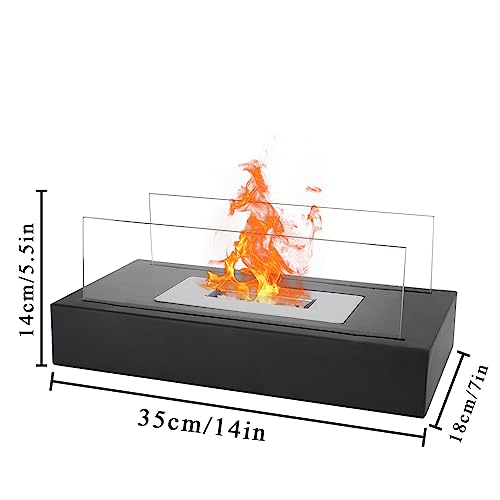 Portable Bioethanol Tabletop Fireplace - Black