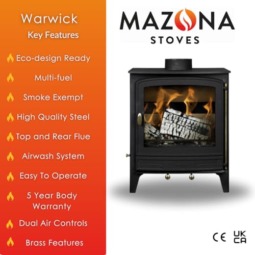 Mazona Warwick 8 kW Multi Fuel Wood Stove