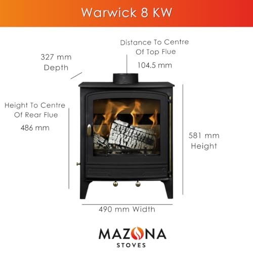 Mazona Warwick 8 kW Multi Fuel Wood Stove