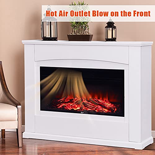 INMOZATA 50" Electric Fireplace with Surround White