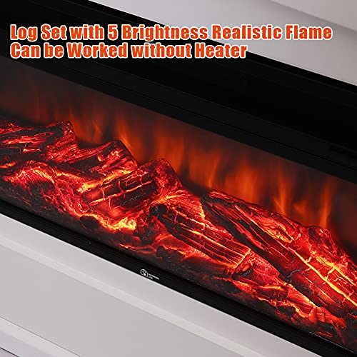 INMOZATA 50" Electric Fireplace with Surround White