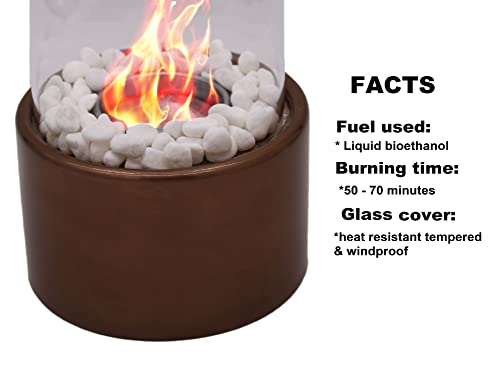 Katy Black Round Bio Ethanol Tabletop Fireplace