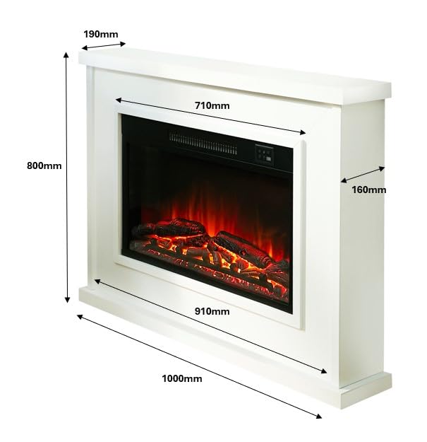 Endeavour Harwood 100cm Electric Fireplace with Remote