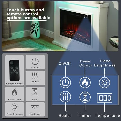Endeavour Harwood 100cm Electric Fireplace with Remote