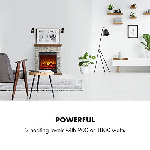 Klarstein Etna Electric Fireplace - 1800W, LED Flame