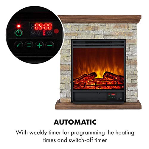 Klarstein Etna Electric Fireplace - 1800W, LED Flame