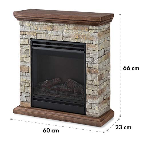 Klarstein Etna Electric Fireplace - 1800W, LED Flame