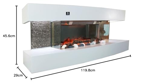 AuraHome 48" Electric Fireplace with 3D LED Flame