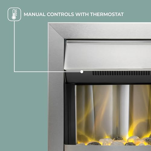 Adam Dakota Electric Fireplace in White & Grey