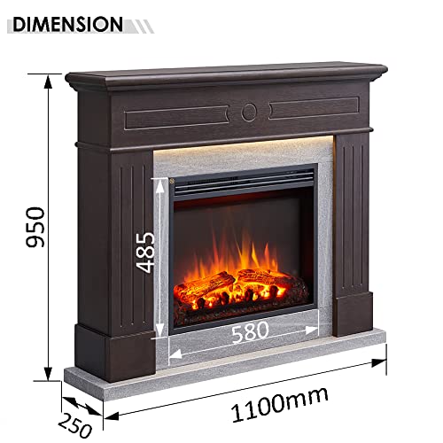 Everleigh 110cm Electric Fireplace Suite - Espresso Oak