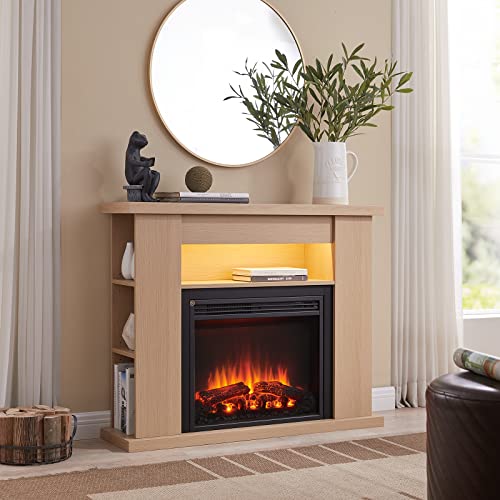 Lipson Electric Fireplace Suite with Shelves, 109cm