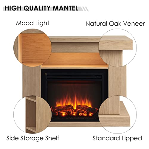 Lipson Electric Fireplace Suite with Shelves, 109cm