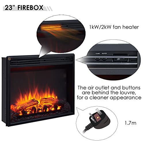 Lipson Electric Fireplace Suite with Shelves, 109cm