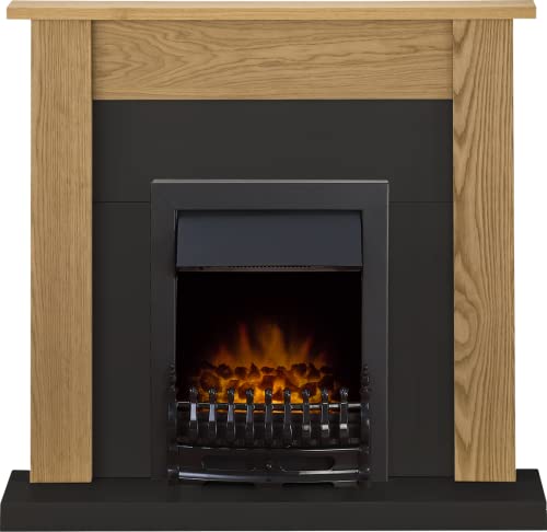 Adam Southwold Electric Fireplace and Oak Tools Set