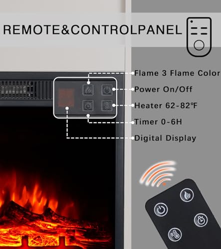 MachenFlame 23" Electric Fireplace Suite with Remote